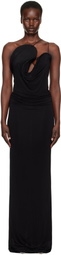 Christopher Esber Black Wave Coil Maxi Dress