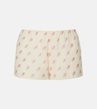 Khaite Tilly floral silk organza shorts