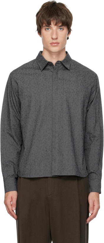 Photo: AMOMENTO Gray Floral Basic Shirt