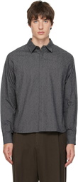 AMOMENTO Gray Floral Basic Shirt