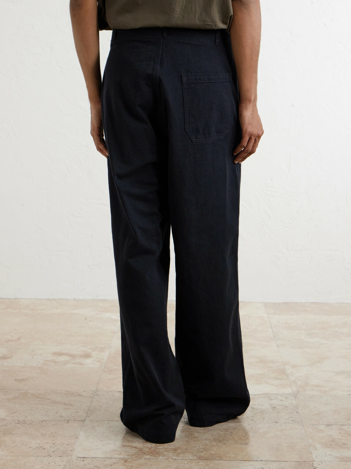 Kaptain Sunshine - Wide-Leg Cotton-Drill Trousers - Black