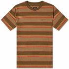 Edwin Men's Quarter Stripe T-Shirt in Martini Olive