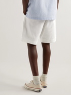 Universal Works - Straight-Leg Pleated Cotton-Twill Bermuda Shorts - Neutrals