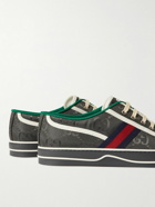 GUCCI - Off the Grid Webbing-Trimmed Monogrammed ECONYL Canvas Sneakers - Gray