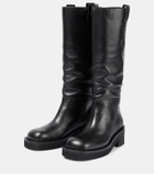 MM6 Maison Margiela Leather knee-high boots