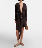 Christopher Esber Frida embellished suede thong sandals