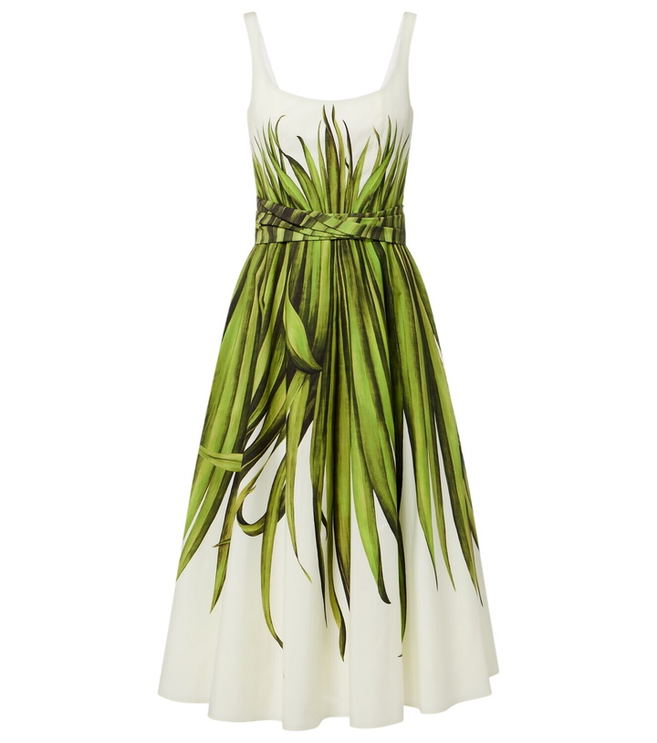 Photo: Oscar de la Renta Printed cotton-blend poplin midi dress