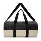 Essentials Black and Off-White Coated Canvas Duffle Bag