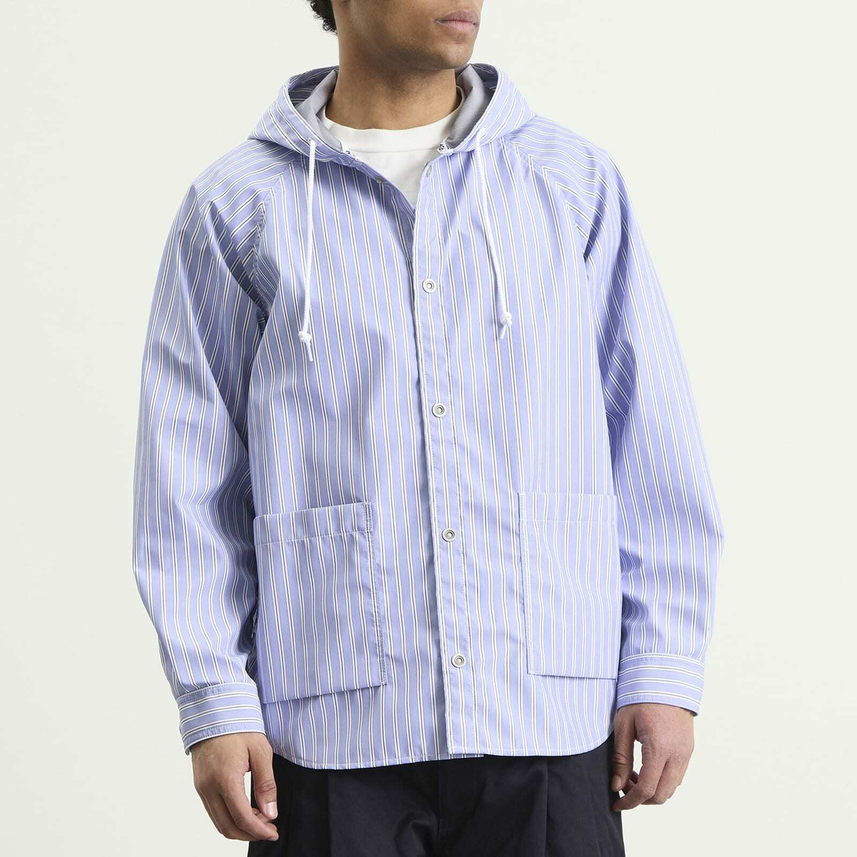Comme des Garçons Homme Men's Triple Layers Coat in White/Navy/Black