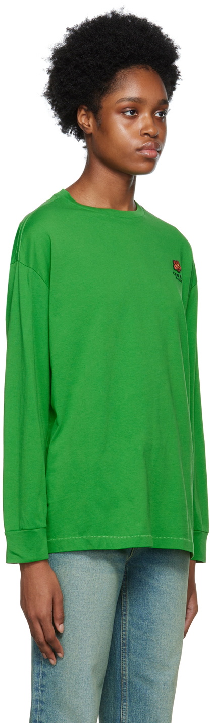 Kenzo Green Kenzo Paris Boke Flower Long Sleeve T-Shirt Kenzo