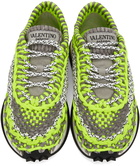 Valentino Garavani Green & Grey Crochet Sneakers