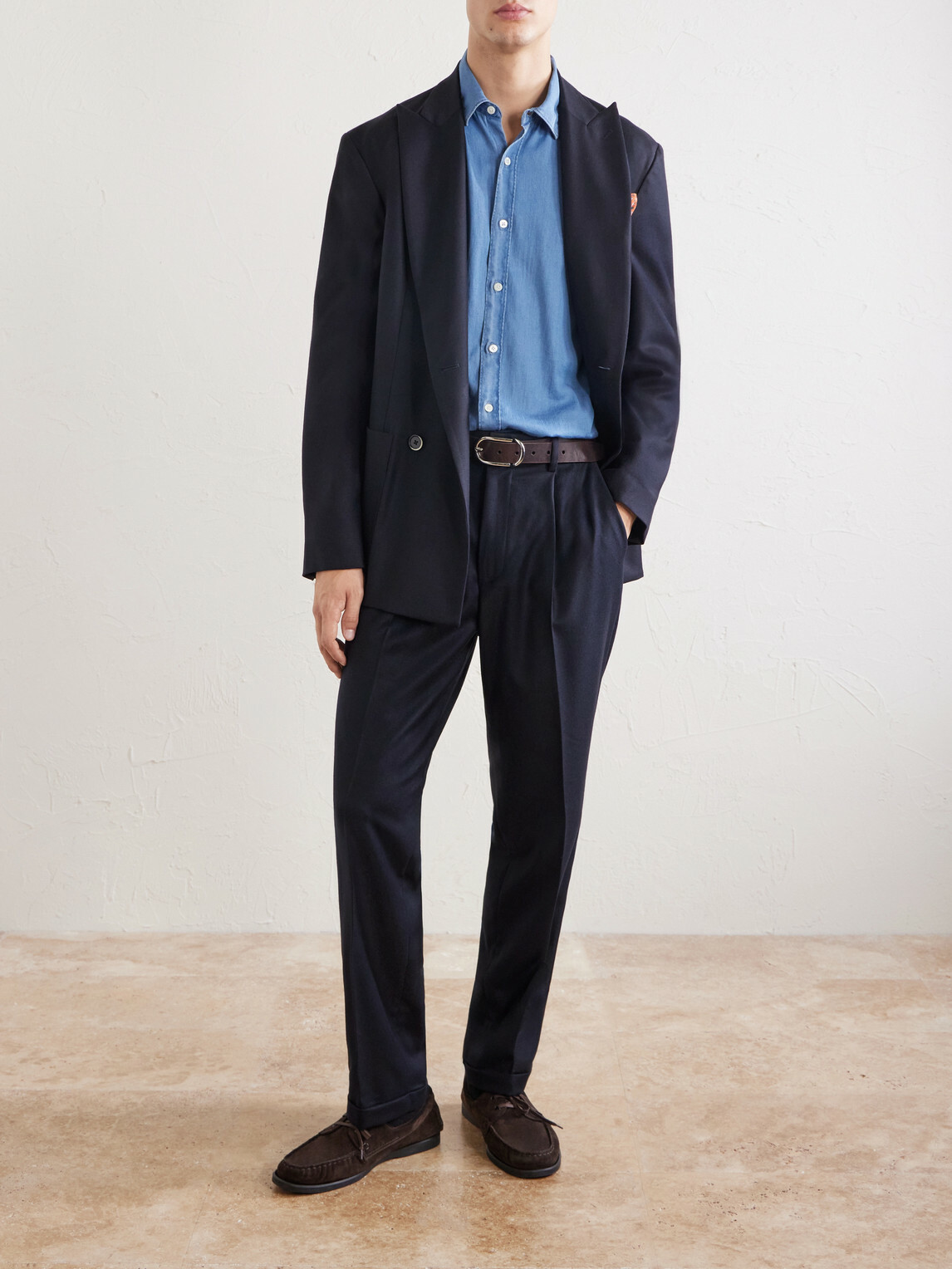 Barena - Doria Double-Breasted Wool-Blend Blazer - Blue