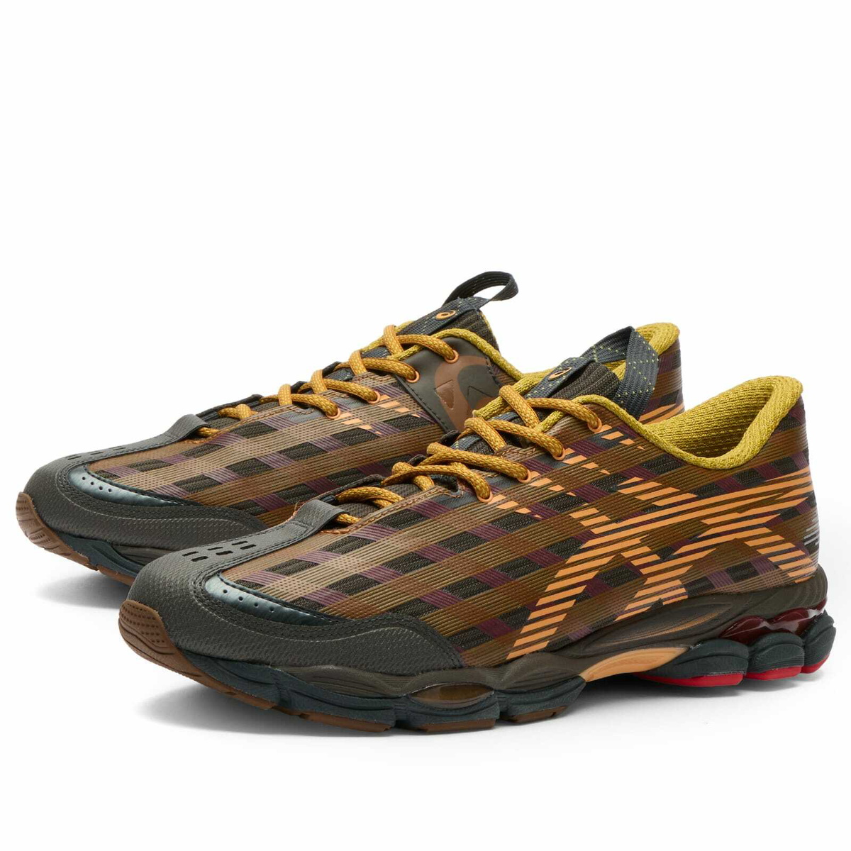 Asics Men's US8-S Gel-SJ33 Sneaker in Black Coffee/Orange Lily