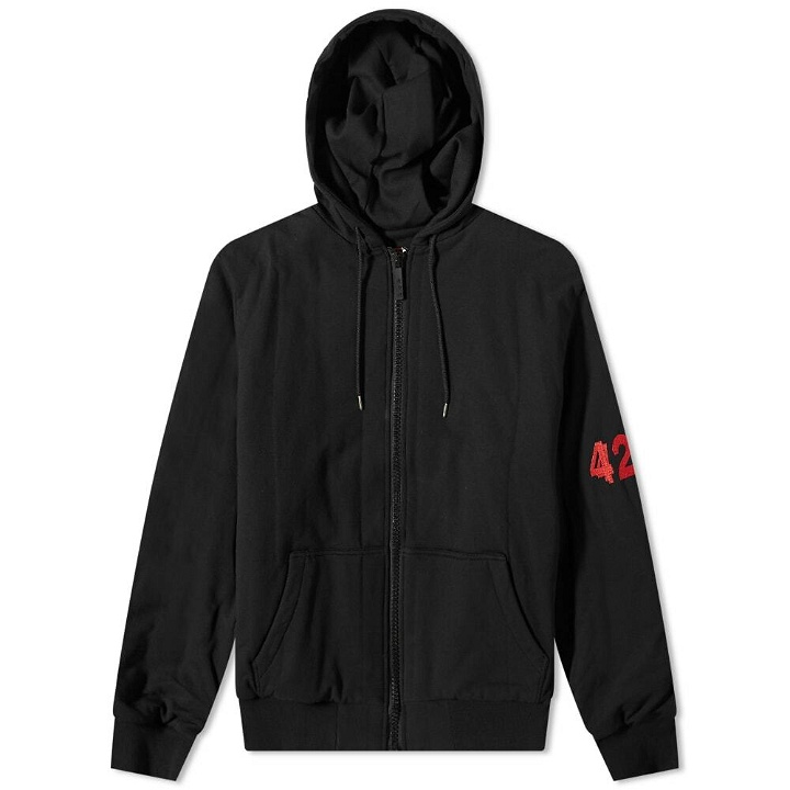 Photo: 424 Men's Hooded Logo Jacket in Black