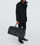 Tom Ford Melton leather-trimmed wool-blend peacoat