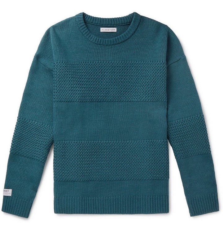 Photo: Flagstuff - Panelled Wool-Blend Sweater - Teal
