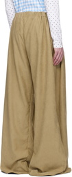 ANDREJ GRONAU Beige Ultra Oversize Pleated Trousers