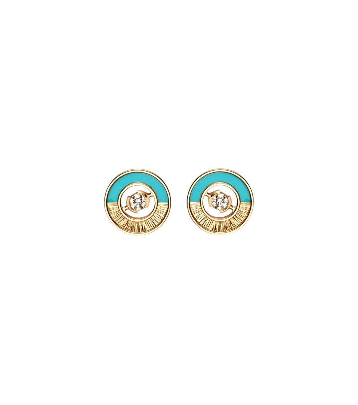 Photo: Piaget Possession Vibrant Palace 18kt rose gold earrings with turquoise and diamonds