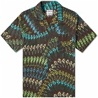 Marcelo Burlon Men's Feather Print Hawaii Vacation Shirt in Brown