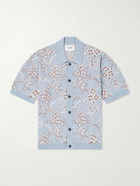 Corridor - Trellis Knitted Organic Cotton Shirt - Blue