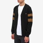 Fred Perry Authentic Men's Tipped Sleeve Cardigan in Black