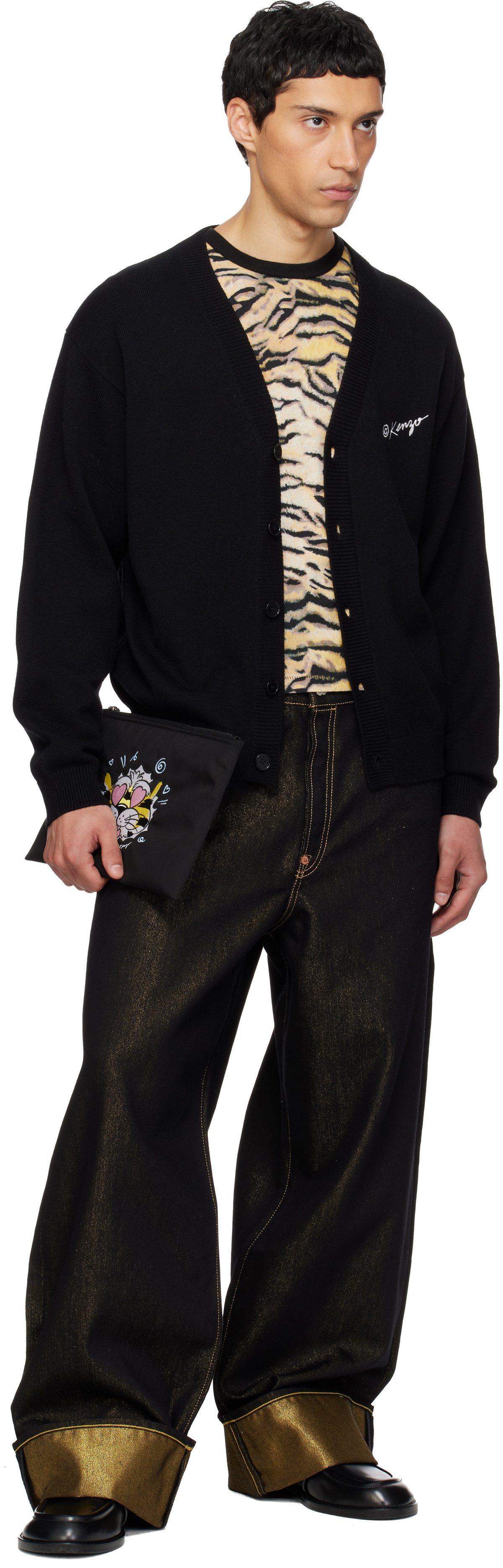 Kenzo Black Kenzo Paris 'KENZO Wild Tiger' Large Pouch