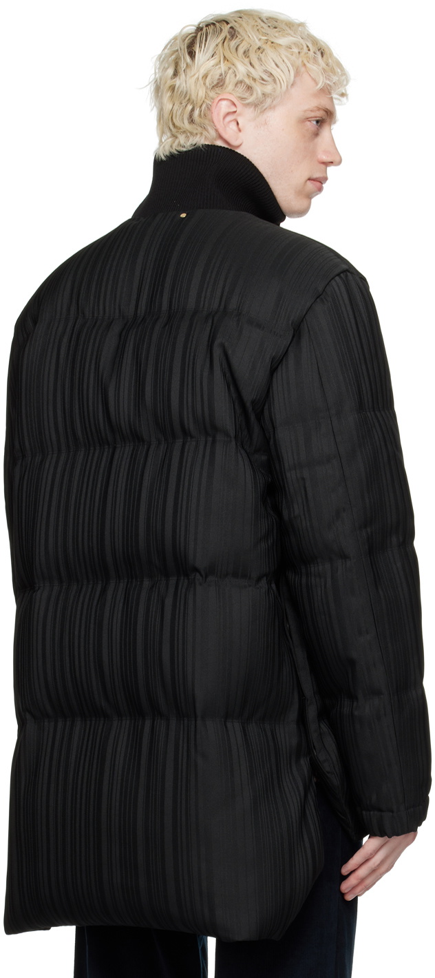 Paul Smith ダウンコートShadow Stripe Black Paul Smith Black Shadow Stripe Down Coat Paul Smith