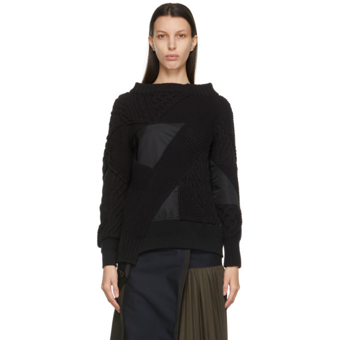 Sacai Black Hank Willis Thomas Edition Mix Knit Pullover Sweater Sacai