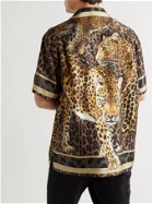 Dolce & Gabbana - Camp-Collar Printed Silk-Twill Shirt - Brown
