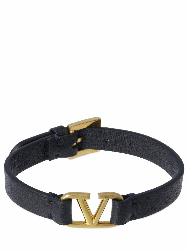 Photo: VALENTINO GARAVANI - V Logo Leather Bracelet