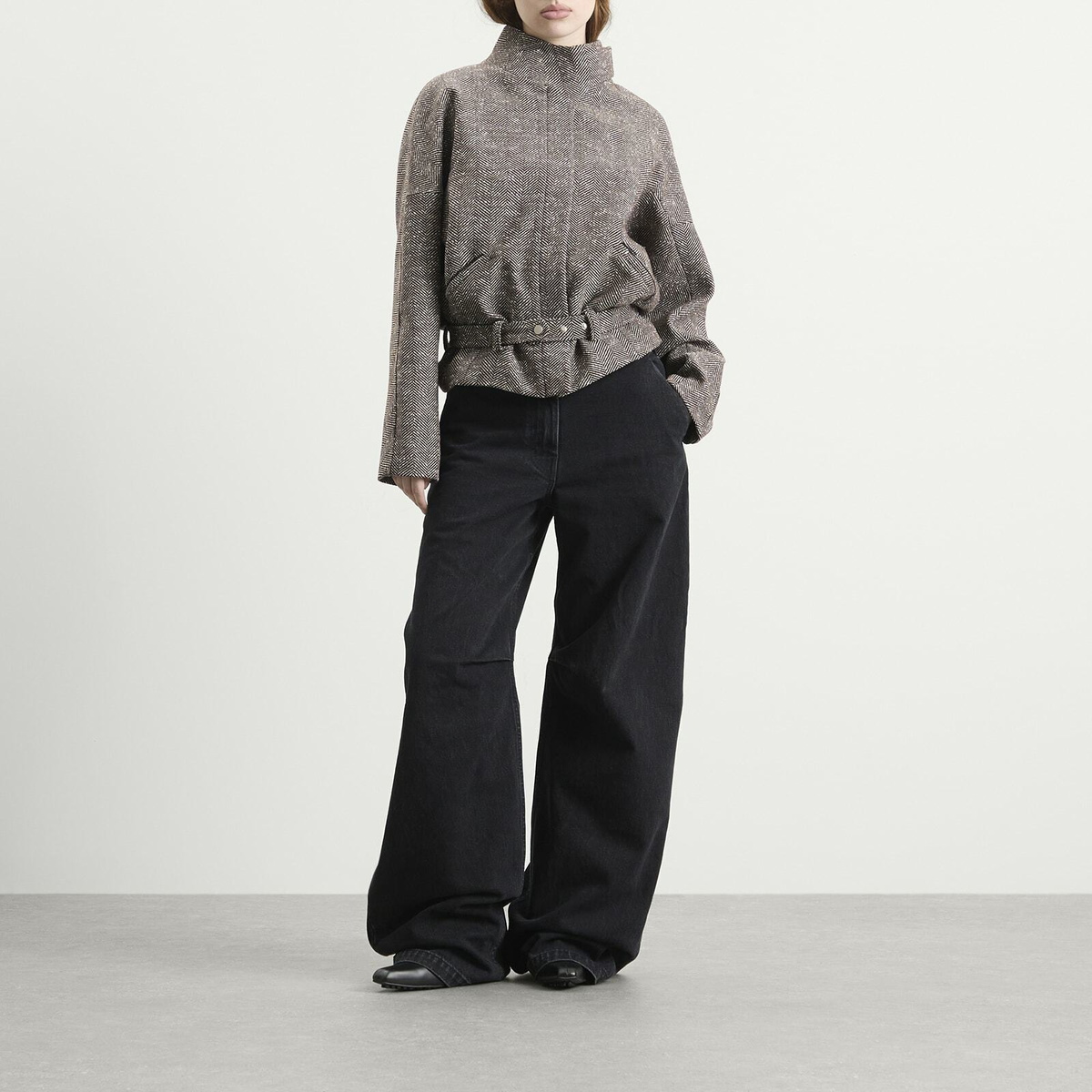 Entire Studios Women's Contrast Aviator Jacket in Brindle