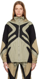 Dion Lee Khaki & Black Tech Monstera Jacket