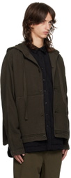 CASEY CASEY Brown Button Worker Hoodie