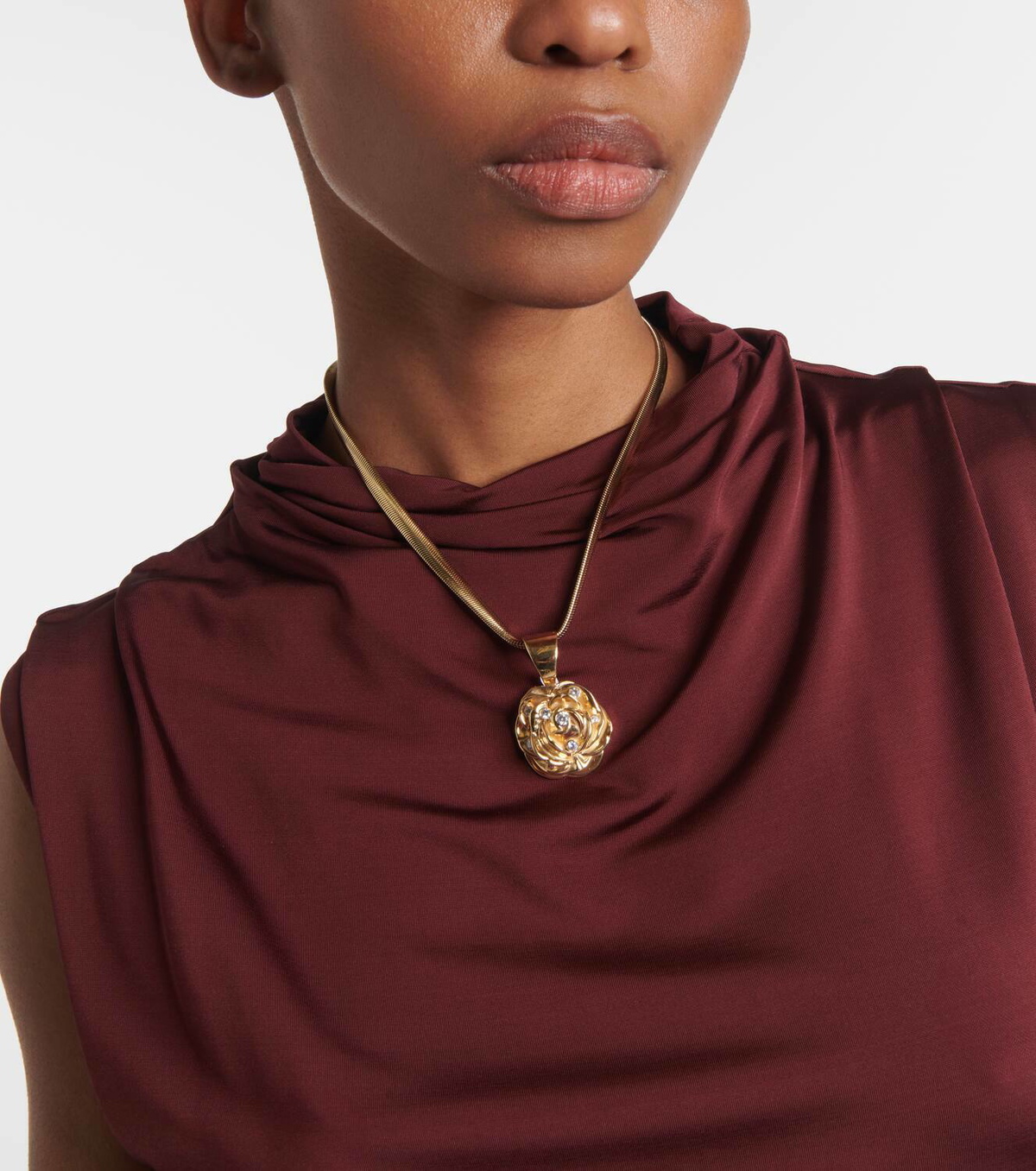 Magda Butrym Floral crystal-embellished pendant necklace