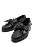Hereu Corbati Bow-appliquéd Leather Loafers Black