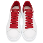 Alexander McQueen White and Red Python Oversized Sneakers