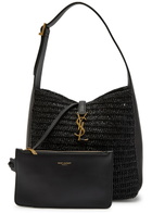 Saint Laurent Le 5 à 7 Small Raffia Bucket bag - Black - One Size