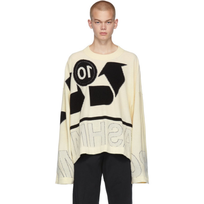 Photo: Maison Margiela Off-White Inlay Gauge 12 Sweater