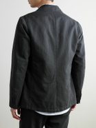 Sunspel - Unstructured Garment-Dyed Cotton and Linen-Blend Blazer - Gray