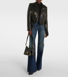 Balmain Cropped leather biker jacket
