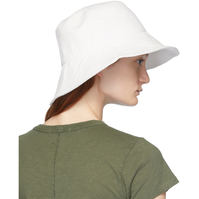 rag and bone White Canvas Bucket Hat Rag and Bone