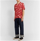 RRL - Camp-Collar Printed Woven Shirt - Red