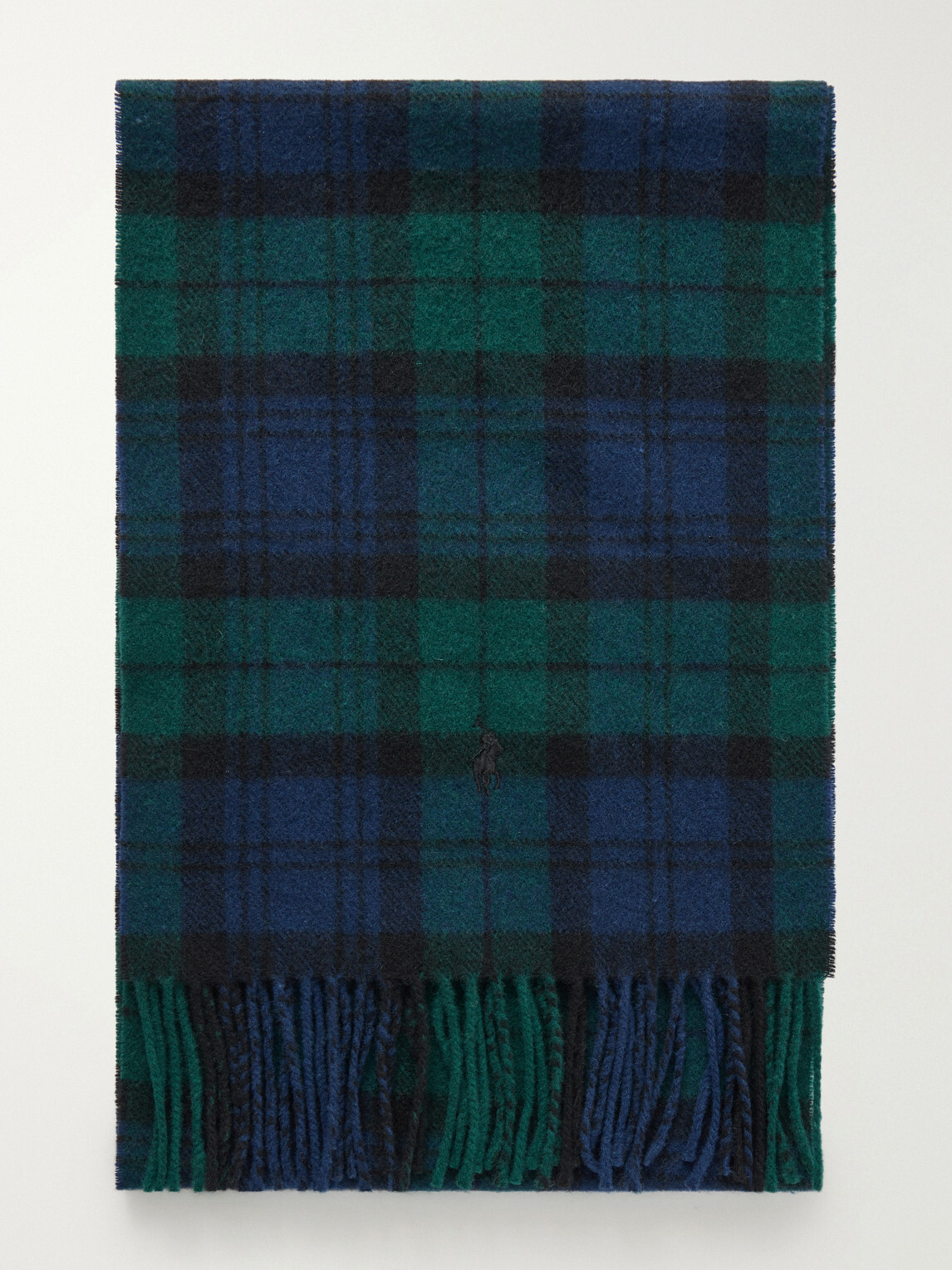 Polo Ralph Lauren - Fringed Logo-Embroidered Recycled Wool-Blend Scarf