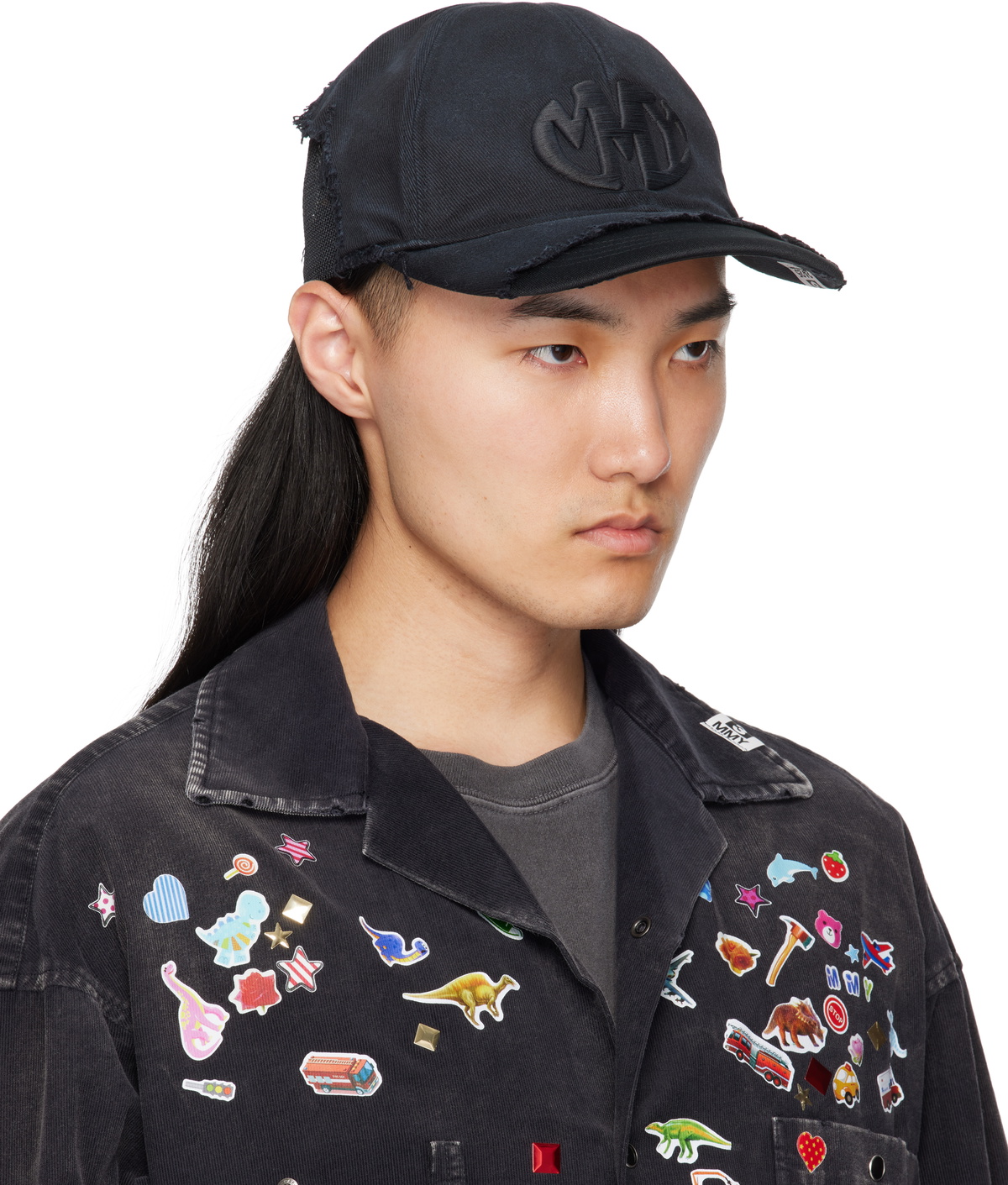 Maison MIHARA YASUHIRO Black CA4LA Edition Crushed Detail Cap