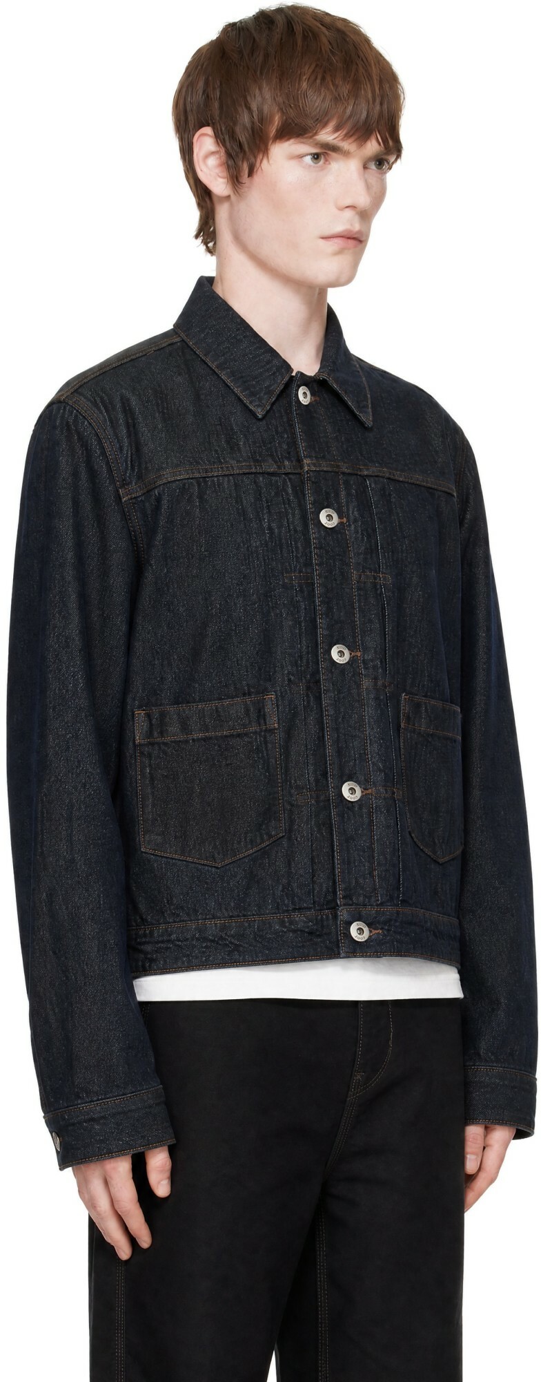 COOR Navy Type 2 Dirty Washed Denim Trucker Jacket