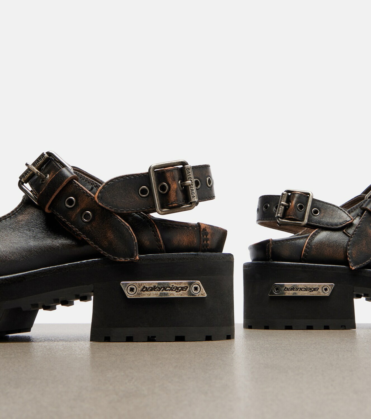 Balenciaga Venom leather Mary Jane flats