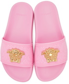 Versace Pink 'La Medusa' Slides