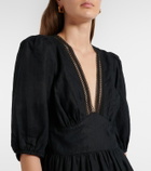 Heidi Klein Meteora lace-trimmed linen midi dress