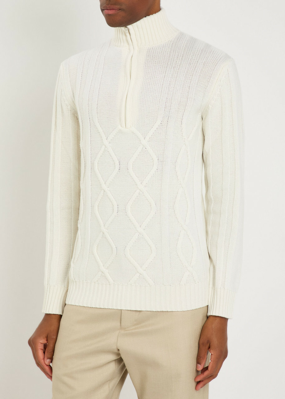 Aurélien Wintertime Wool and Cashmere-blend Jumper Ivory