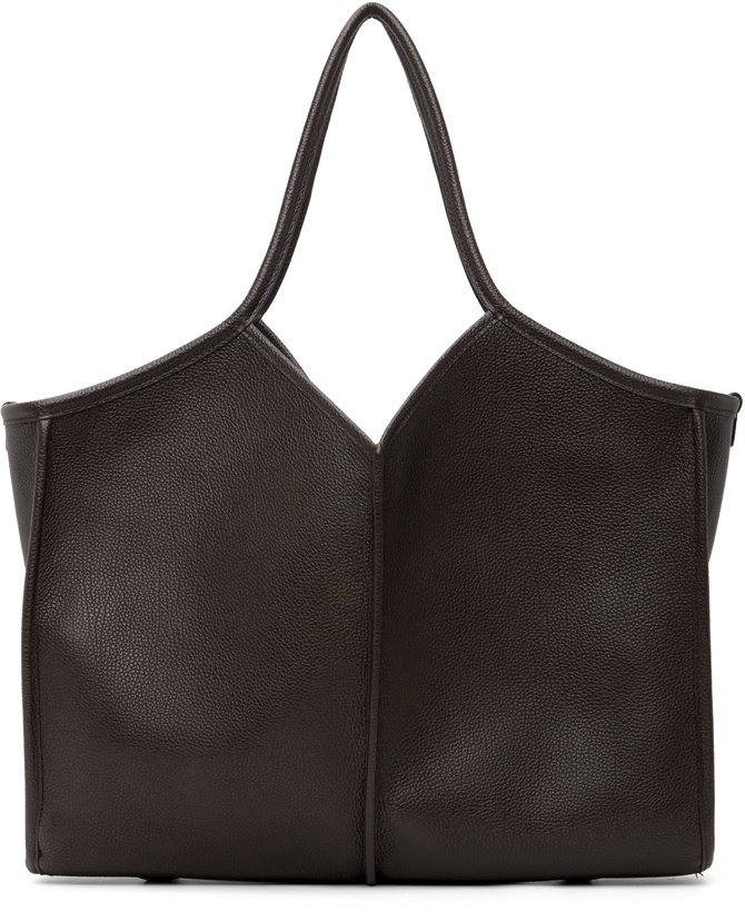 Photo: HEREU Brown Calella Squared Medium Grainy Tote